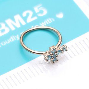 14 Karat Gold Brilliant Sparkle Cross Bendable Hoop Ring